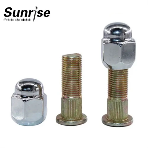 factory customized yellow zinc grade 109 knurled alloy steel wheel bolts and nuts 1