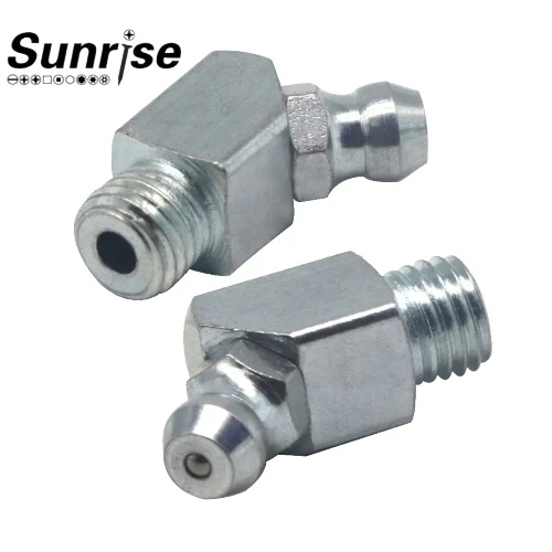 DIN71412 Galvanized Steel Grease Fitting Grease Nipple Fitting M8 Steel Nipple Grease Gun Nozzle for Car 2